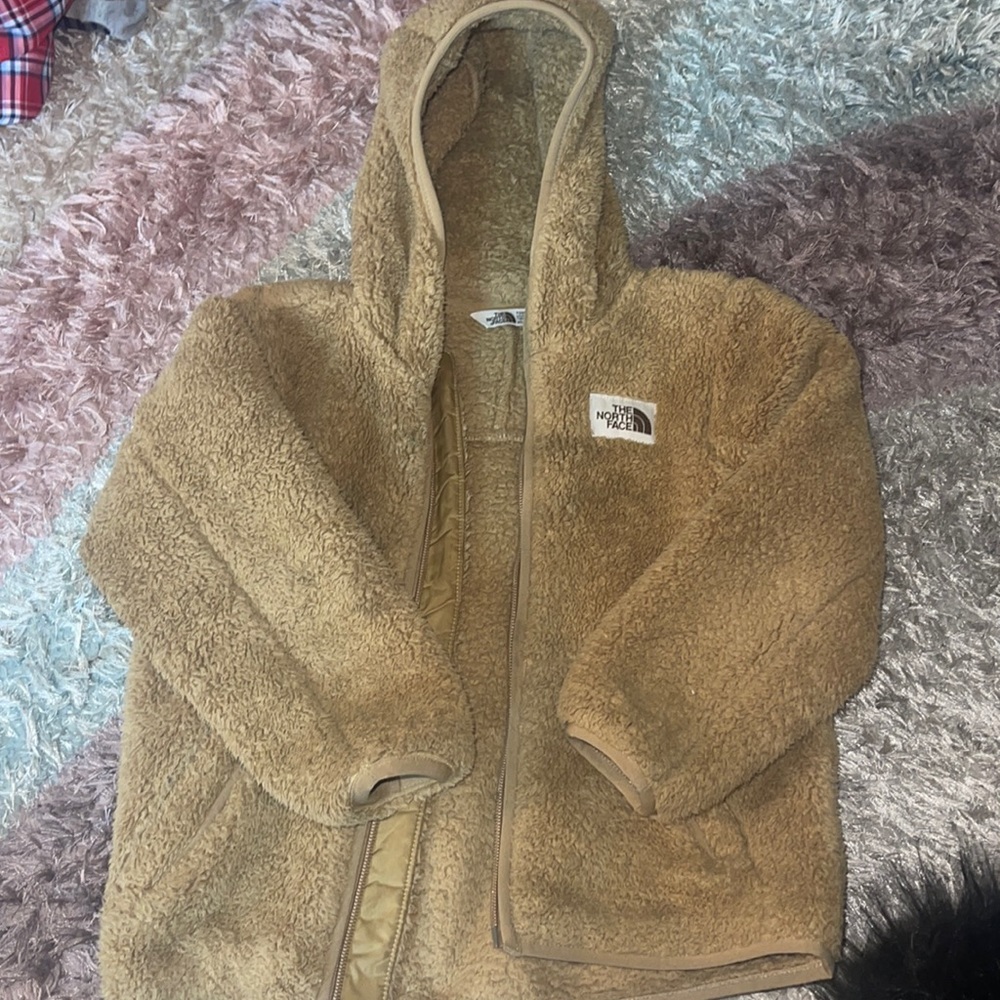 Kids north face fur jacket